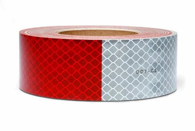 3M 913-XX-2"x50yds Red/White Flexible Prismatic Conspicuity Material